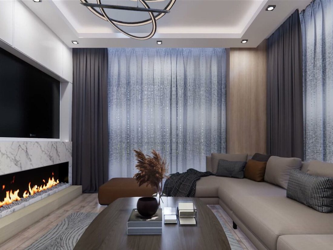 Wohnzimmer einer Wohnung in Çiftlikköy